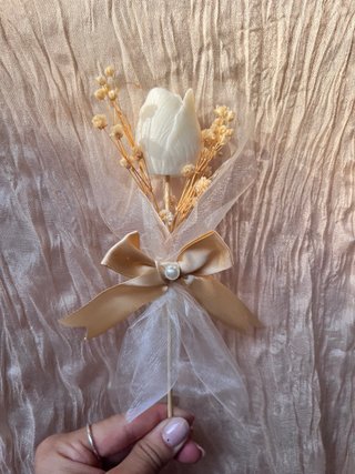 Segnaposto/Gift Tulipano Bianco con Perla
