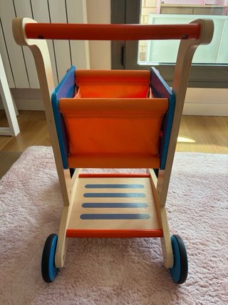 Carrito de compra Hape madera y tela