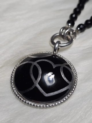 Collana Facco con pendente nero e argento