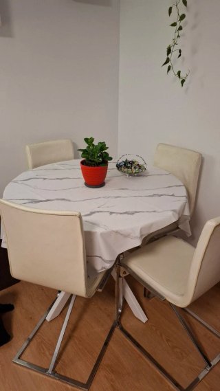 Sillas de comedor modernas beige y plateadas
