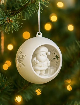 Bola de Navidad 3D con Papá Noel