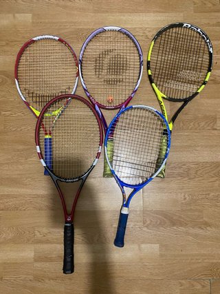 Lote 5 raquetas tenis usadas