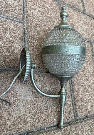 Coppia Applique Vintage Vetro e Metallo