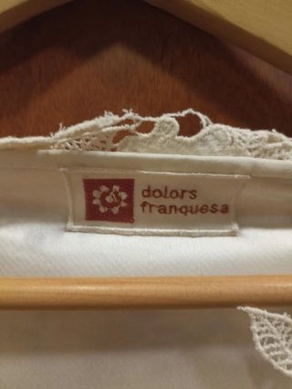 Blusa Dolors Franquesa encaje floral blanca T36
