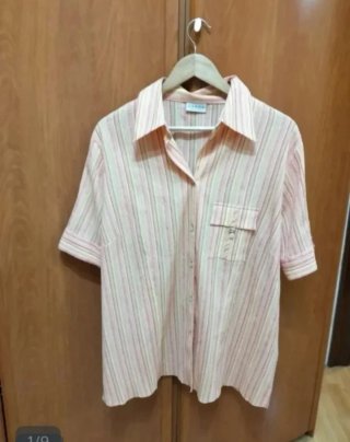 Blusa de manga corta de Canda, talla 54 ( 7XL)