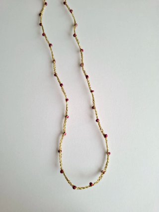 Collar crochet burdeos y dorado