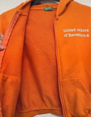 Sudadera Benetton niño naranja