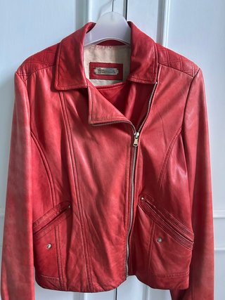 Cazadora Piel Massimo Dutti Coral