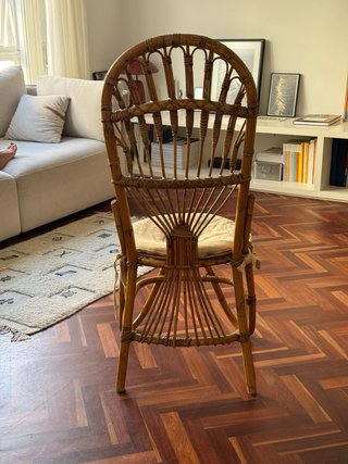 Sillas de comedor de mimbre vintage años 70/80