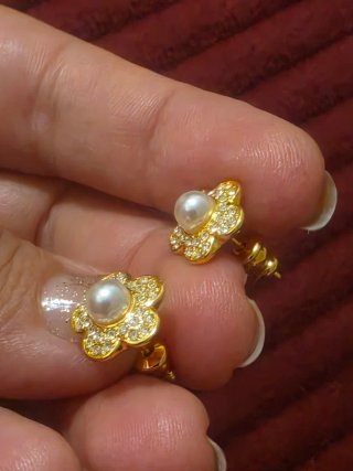 Pendientes flor Swarovski dorados