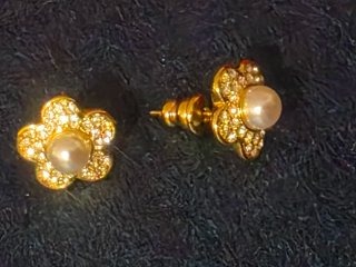 Pendientes flor Swarovski dorados