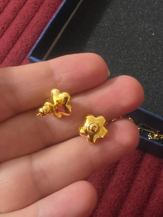 Pendientes flor Swarovski dorados