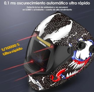 Maschera per saldatura Venom Migvan in argento e nero