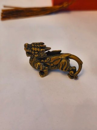 Dos miniaturas antiguas bronce dragón chino son 2