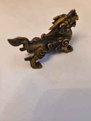 Dos miniaturas antiguas bronce dragón chino son 2