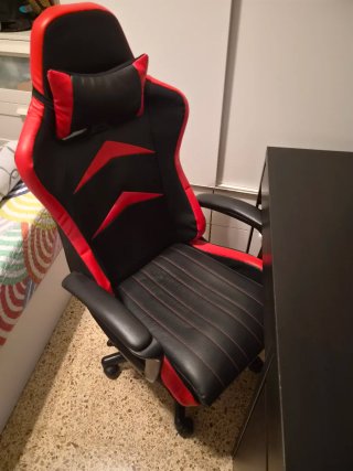 Escritorio y Silla Gaming Negro/Rojo