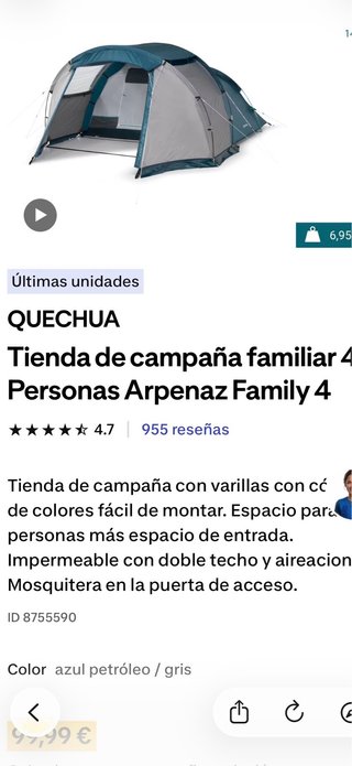 Tienda de campaña Quechua Arpenaz Family 4.1