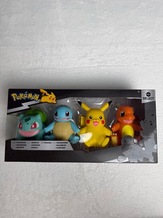 Pack 4 Figuras Pokémon: Bulbasaur, Squirtle, Pikac