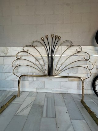 Cama Vintage cabecero y piecero Metal Dorado