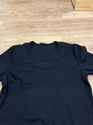 Camiseta Massimo Dutti manga codo negra Talla S