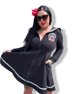 Vestido Chaqueta Pin Up Negro