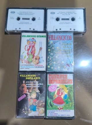 Lote 6 Cassettes Infantiles y Villancicos Vintage