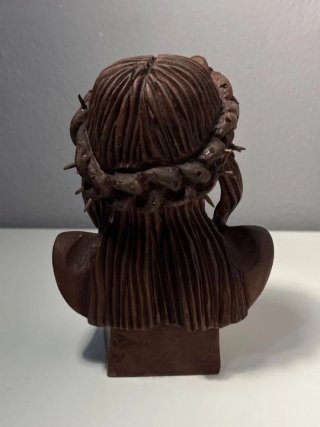 Busto Cristo Madera Maciza Antiguo