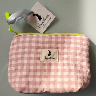 Neceser acolchado de Vichy rosa empolvado