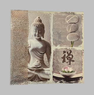 Cuadro Buda Zen Piedras Flor Loto