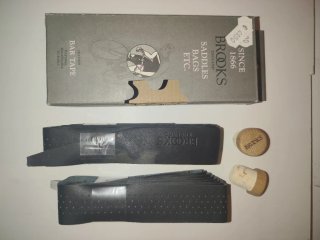 Cinta Manillar Cuero Brooks + Tapones Madera