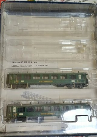 2 CochesDePrimera,Escala H0 Gotthardbahn,DeLiliput