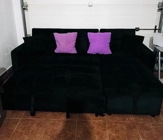 SOFA CAMA CHAISE LONGUE NEGRO