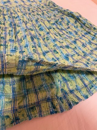 Vestido niña cuadros verde y azul