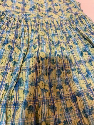 Vestido niña cuadros verde y azul