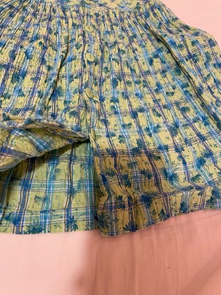 Vestido niña cuadros verde y azul