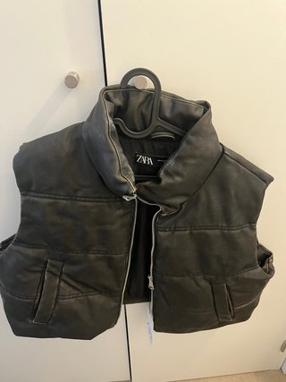 Chaleco Zara Negro Piel Sintética