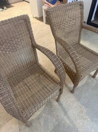 2 Sillas de Rattan para Exterior Beige