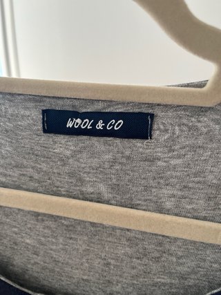 Camiseta Wool&Co manga larga azul