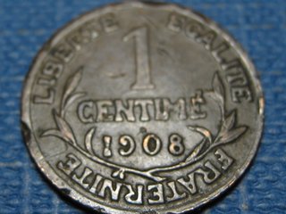Moneda 1 Centime Francia 1908