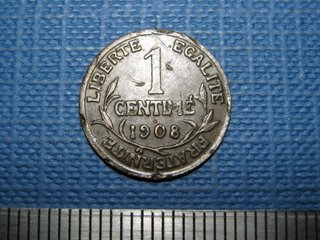 Moneda 1 Centime Francia 1908