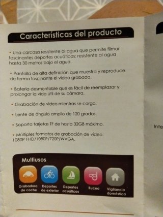 Cámara Acuática Deportiva HD DV