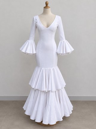 Traje Flamenca Blanco con volantes