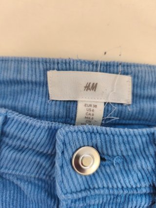Pantalón H&M pana azul recto talla 36