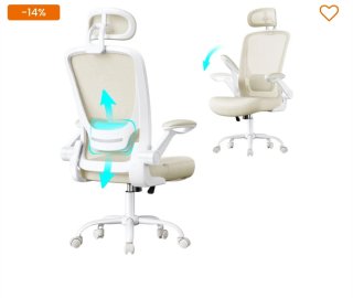 Silla ergonómica Songmics Beige