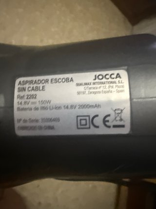 Aspiradora Escoba JOCCA Inalámbrica Batería