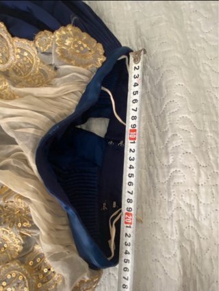 Traje de Fallera azul y dorado