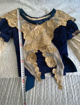 Traje de Fallera azul y dorado