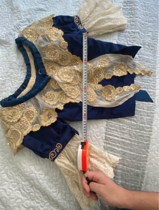 Traje de Fallera azul y dorado