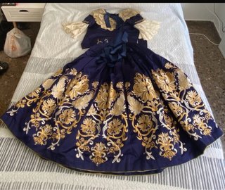 Traje de Fallera azul y dorado