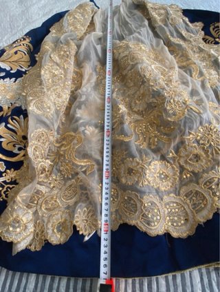 Traje de Fallera azul y dorado